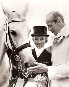 Evi Pracht (née Neckermann) and Dr. Josef Neckermann with Antoinette at the 1970 CDIO Aachen