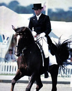 Bill Noble and the Danish Warmblood Icarus Allsorts at the CDI Hickstead in the late 1990s