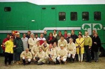 The Belgian Junior and Young Riders Team with trainers and fans at the 1998 European JR/YR Championships in Hickstead