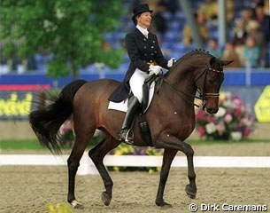 Marietta Almasy and Pavarotti at the 1999 European Dressage Championships