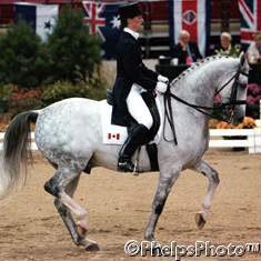 Gina Smith on Fledermaus (by Purioso) at the 1997 Washington International Horse Show