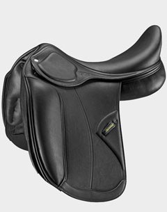 Amerigo Saddles' newest model in the collection: the Pasubio dressage saddle for horses with a short back