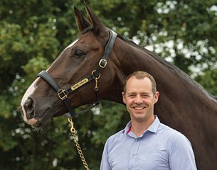 British Olympic team member Spencer Wilton with his Rio Olympic ride Super Nova in the Fairfax transit headcollar