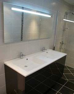 One of three bathrooms