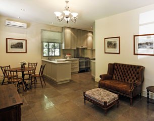 Spacious dining room with an open kitchen