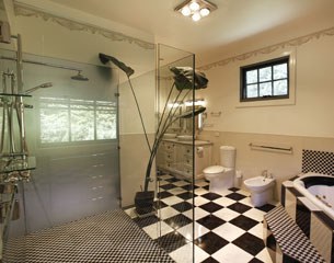 One of two bathrooms