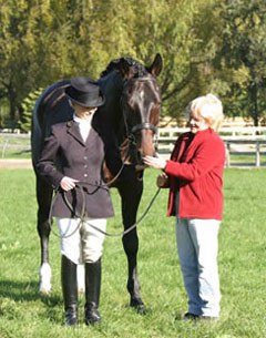 Kallista and Sharon Field with stallion Salutation