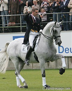 Andreas Helgstrand and Blue Hors Matine (by Silver Moon) win individual bronze in the Grand Prix Special at the 2006 World Equestrian Games :: Photo © Astrid Appels