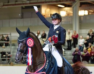 Ellen Birgitte Farbrot and Red Rebel win two out of three small tour classes at the 2019 CDI Lillestrom :: Photo © Rebecca Ballestad-Mender