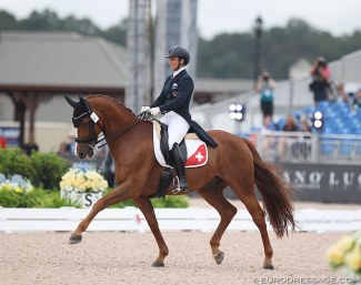 Swiss Antonella Joannou and Dandy de la Roche was one of four Swiss team members competing at the 2018 World Equestrian Games in Tryon :: Photo © Astrid Appels