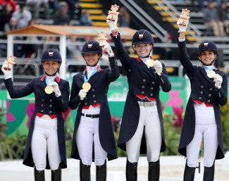 Canada claimed Dressage team gold for the third time in the history of the event, and the first time in 28 years, at the Pan American Games Lima 2019 :: Photo © Raul Sifuentes