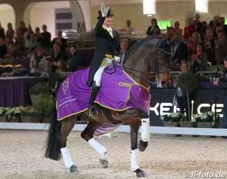 Isabell Werth's Don Johnson retires from competition sport with a double victory at the 2019 CDI Frankfurt :: Photo © LL-foto