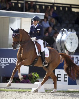 Dr Cesar Parra and Don Cesar at the 2017 World Young Horse Championships in Ermelo, The Netherlands :: Photo Â©Â Astrid Appels