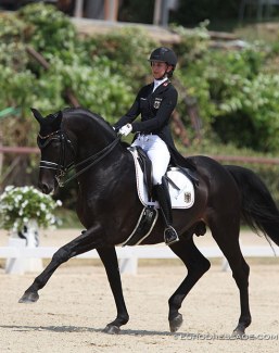 Henriette Schmidt and Rocky's Sunshine at the 2019 European Junior Riders Championships :: Photo © Astrid Appels