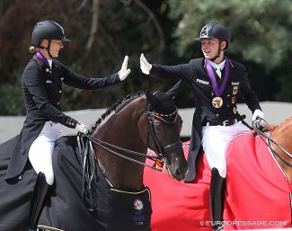 Ann-Kathrin Lindne and Raphael Netz are the individual gold and bronze medal winners at the 2020 European Under 25 Championship :: Photo © Astrid Appels