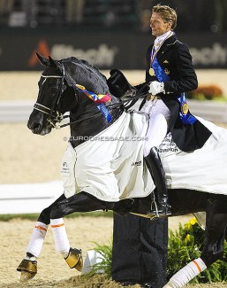 Edward Gal and Totilas, triple gold medalists at the 2010 World Equestrian Games :: Photo © Astrid Appels