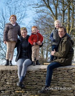 Laura and Mark Tomlinson with children Annalisa, Hanni and Wilfred :: Photo © Jon Stroud