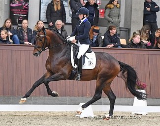 Nanna Skodborg Merrald and Blue Hors Monte Carlo at the 2021 Danish Young Horse Championships :: Photo © Ridehesten