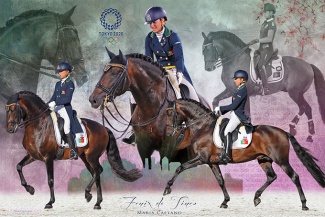 Collage made of Maria Caetano and Fenix de Tineo at the 2021 Olympic Games in Tokyo