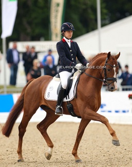 Anja Wilimzig on Sir Heinrich at the 2013 World Championships for Young Dressage Horses :: Photo © Astrid Appels