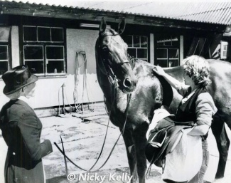 Nicky Kelly and Christine Stückelberger with the Trakehner Azurit who started in the small tour during the WoCh in Lausanne :: Photo © N. Kelly