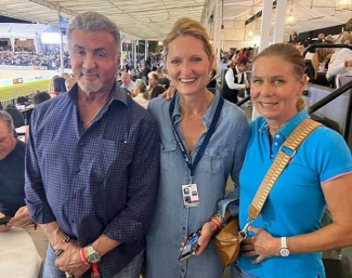 Sylvester Stallone, Rebecca Klimke and Susan Pape at the 2023 CSI Wellington