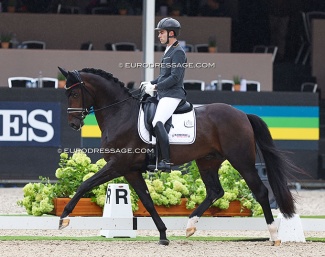 Alvaro Rodriguez Siscar on Forever Romance in the 4-YO challenge at the 2023 World Young Horse Championships :: Photo © Astrid Appels