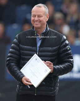 Henrik Hansen at the 2023 World Young Horse Championships where he became the most successful WCYH breeder ever. His horses won four gold and two silver medals :: Photo © Astrid Appels