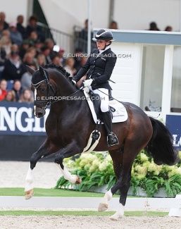 Maxi Kira von Platen and Elastic in the 4-YO challenge at the 2023 World Young Horse Championships :: Photo © Astrid Appels