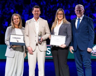 Stephan Kurz (2nd left) and WBFSH president Jan Pedersen (right) at the 2026 CDI-W Amsterdam :: Photo © Digishots