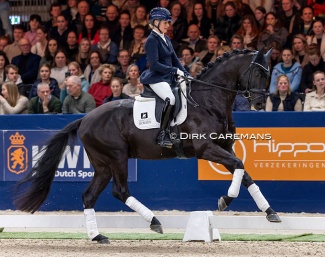 Sadie Smith and Renzo win the L-level division at the 2026 KWPN Stallion Competition Finals :: Photo © Dirk Caremans