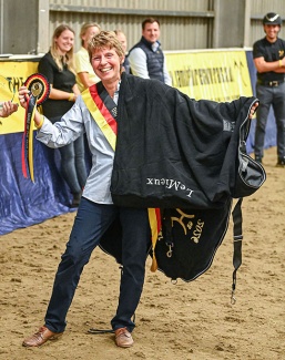 Judith Davis of Hawtins Stud was honoured at the BHHS annual show for having bred the Mare of the Year, Hawtins San Floriana