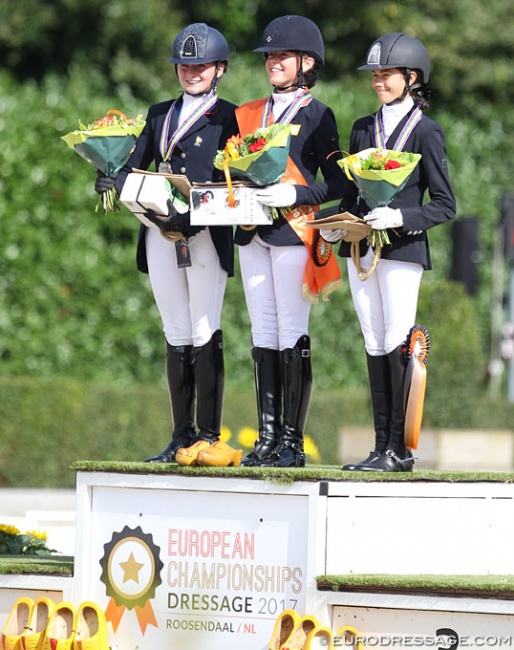 The Individual Podium at the 2017 European Children Championships in Roosendaal :: Photo © Astrid Appels