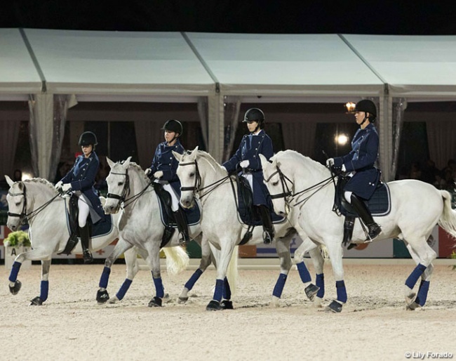 Youth Quadrille on PRE Horses at the 2018 USPRE Week in Wellington :: Photo © Lily Forado