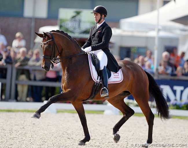 Severo Jurado Lopez and Fiontini at the 2017 World Young Horse Championships :: Photo © Astrid Appels