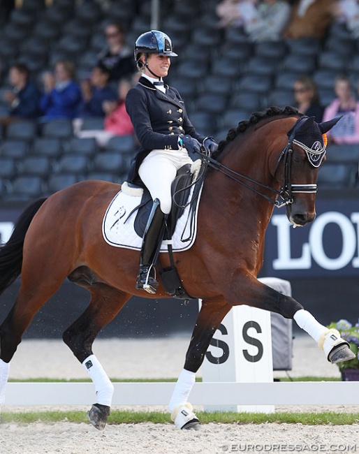 Larissa Pauluis and Barroso at the 2017 World Young Horse Championships :: Photo © Astrid Appels