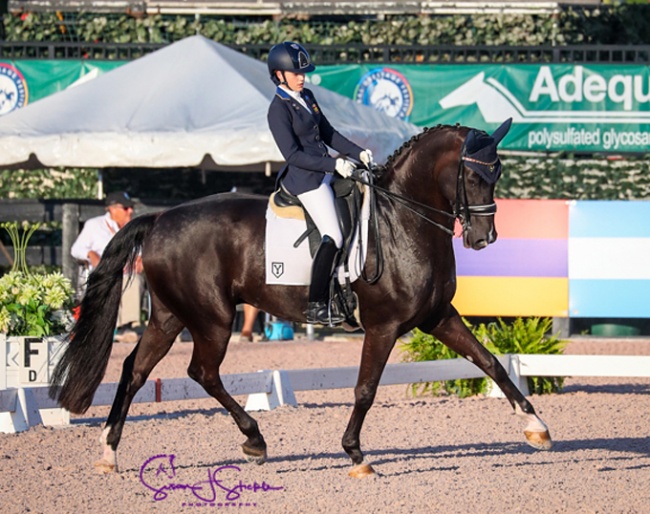 Natalia Bacariza on Dhannie Ymas at the 2018 Florida International Youth Championships :: Photo © Sue Stickle