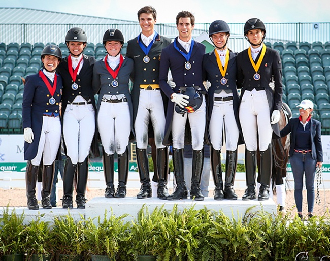 The under-25 Nations Cup podium winners: Spain, the USA and Canada :: Photo © Sue Stickle