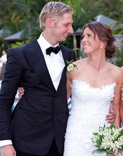 Kittel and Oatley at their wedding in 2010