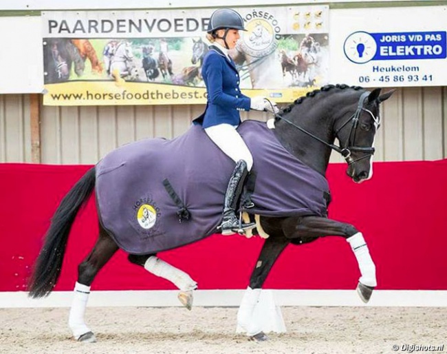 Vai Bruntink and Jatilinda at the 2018 Horsefood Dressage Talent Competition :: Photo © Digishots