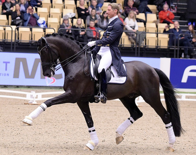 Patrik Kittel and Sezuan at the 2018 DWB Stallion Licensing in Herning :: Photo © Tanja Becker