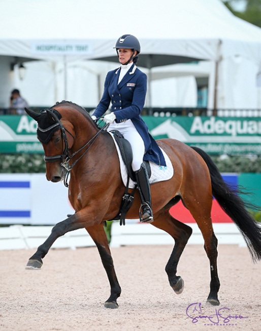 She’s turning out to be absolutely spectacular’ — Yvonne Losos De Muñiz (DOM) has high hopes for her plus-71% grand prix winner Aquamarijn. The pair travels to Europe next week.