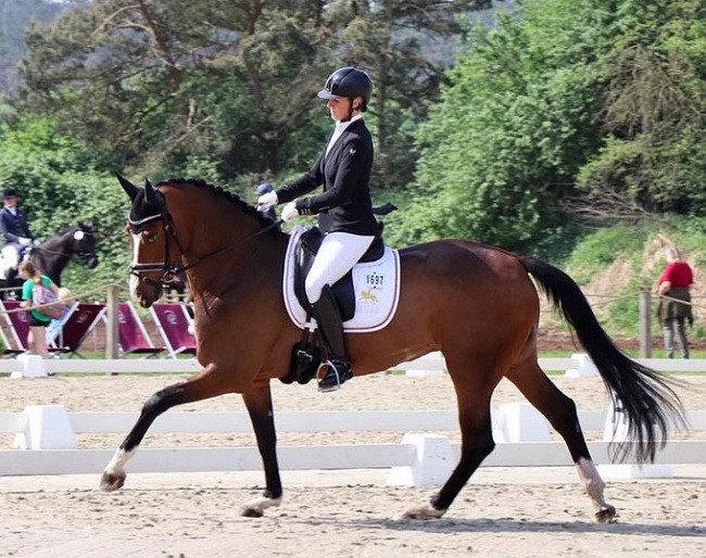 Bernadette Brune and Feel Free OLD at the 2018 Scharnebeck BuCha Qualifier