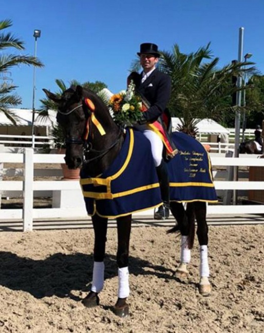 Heiner Schiergen and Aaron at the 2018 German Professional Dressage Riders Championships