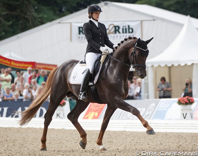 Vera Nass and Quantensprung at the 2015 World Young Horse Championships :: Photo © Dirk Caremans