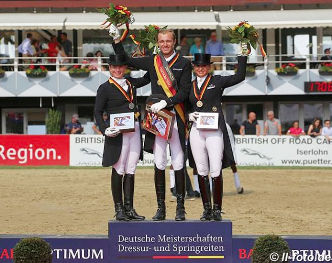 The 2018 German Grand Prix Championship podium: Werth, Rothenberger, Schneider :: Photo © LL-foto