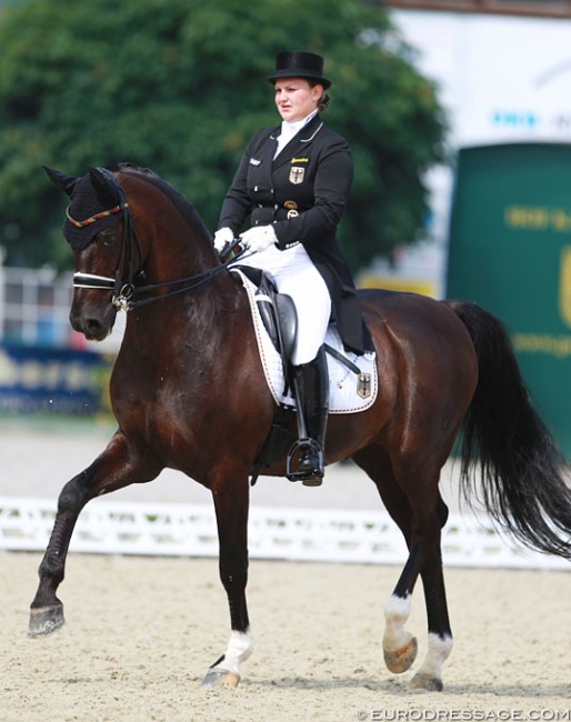 Juliette Piotrowski and Sir Diamond at the inaugural European Under 25 Championships in Hagen in 2016 :: Photo © Astrid Appels