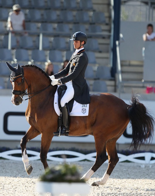 Team newcomer Juan Matute Guimon with Yeguada de Ymas' Quantico at the 2018 CDIO Aachen :: Photo © Astrid Appels