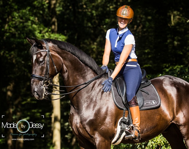 Silvia Rizzo with her new horse power: the 12-year old Hanoverian gelding Ducati (by Don Crusador x Rotspon) :: Photo © Jessica Pijlman