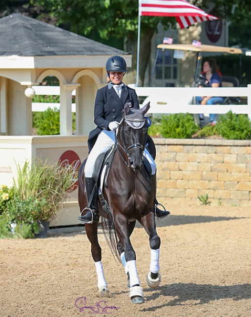 American Young Rider Callie Jones and Don Philippo in the lead at the 2018 U.S. Dressage Championships :: Photo © Sue Stickle
